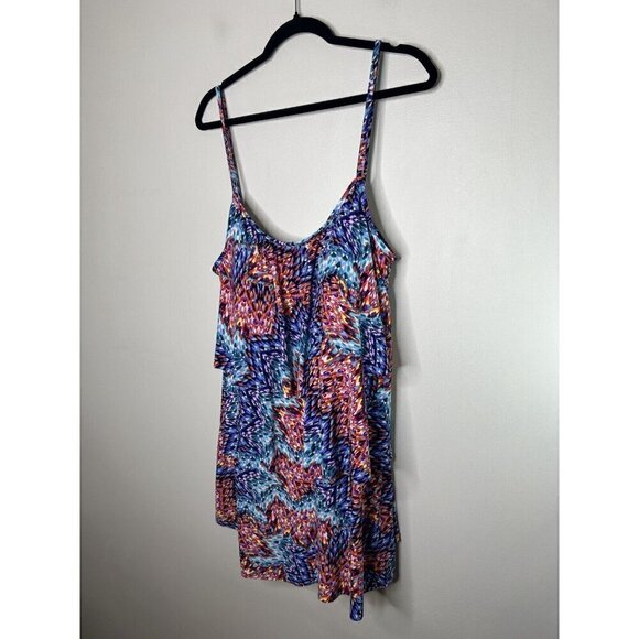 Jamaica Bay Swim Dress Blue Geometric Print Swimwear Women's Size 18W - Picture 4 of 14